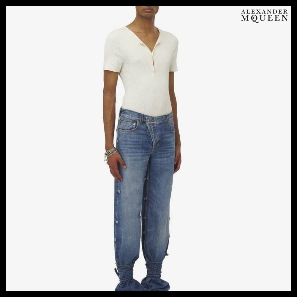【Alexander Mcqueen】Rib Knit T-shirt