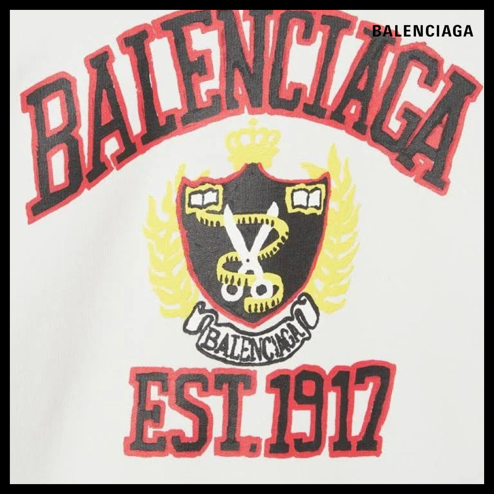 【BALENCIAGA】Kids DIY College Sweatshirt White