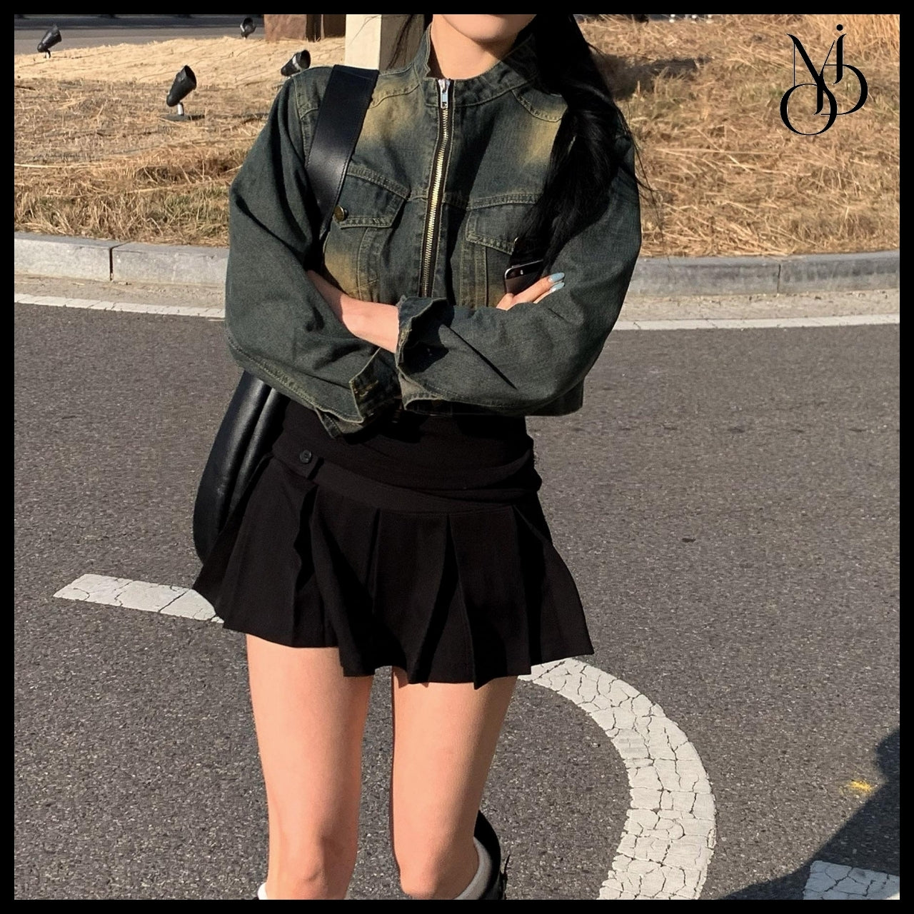 【MODIMOOD】Vintage Denim Two-Way Zip-Up Jacket 2 Colors