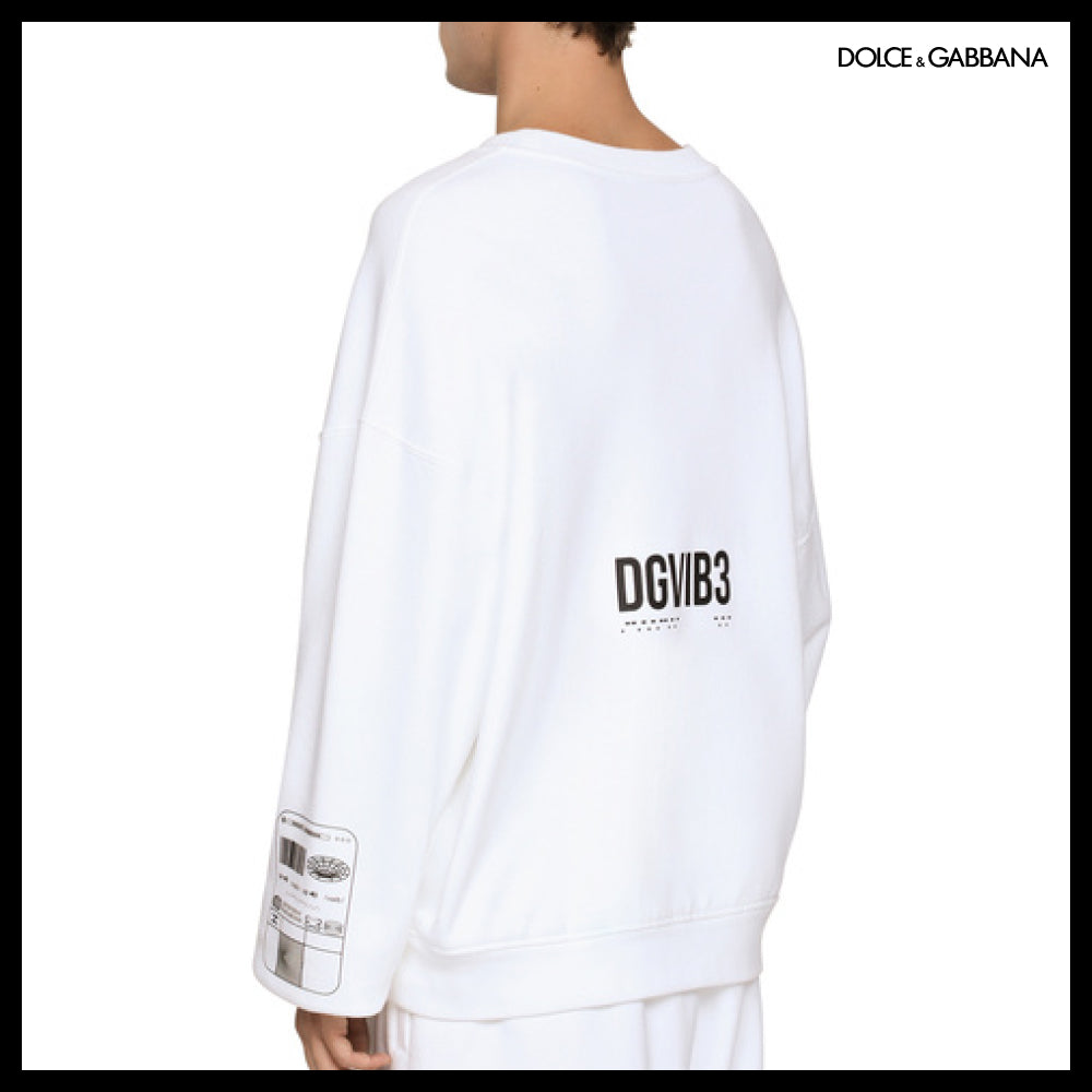 【Dolce&Gabbana】JERSEY SWEATSHIRT LOGO DGVIB3 PRINT