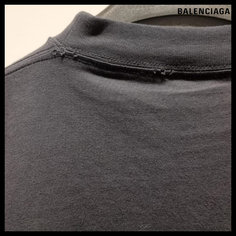 【BALENCIAGA】Oversized T-Shirt Faded Black White
