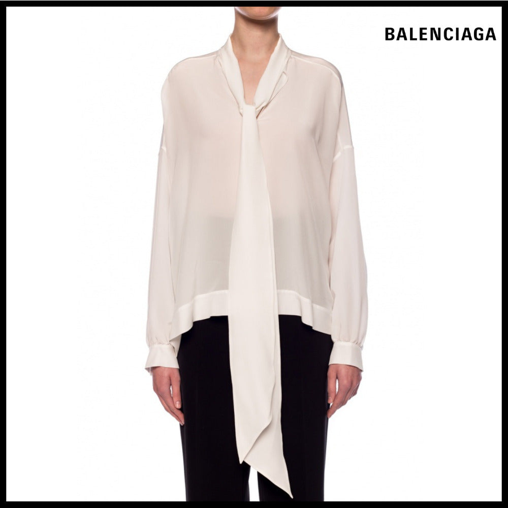 【BALENCIAGA】Fluid Vareuse White Shirt