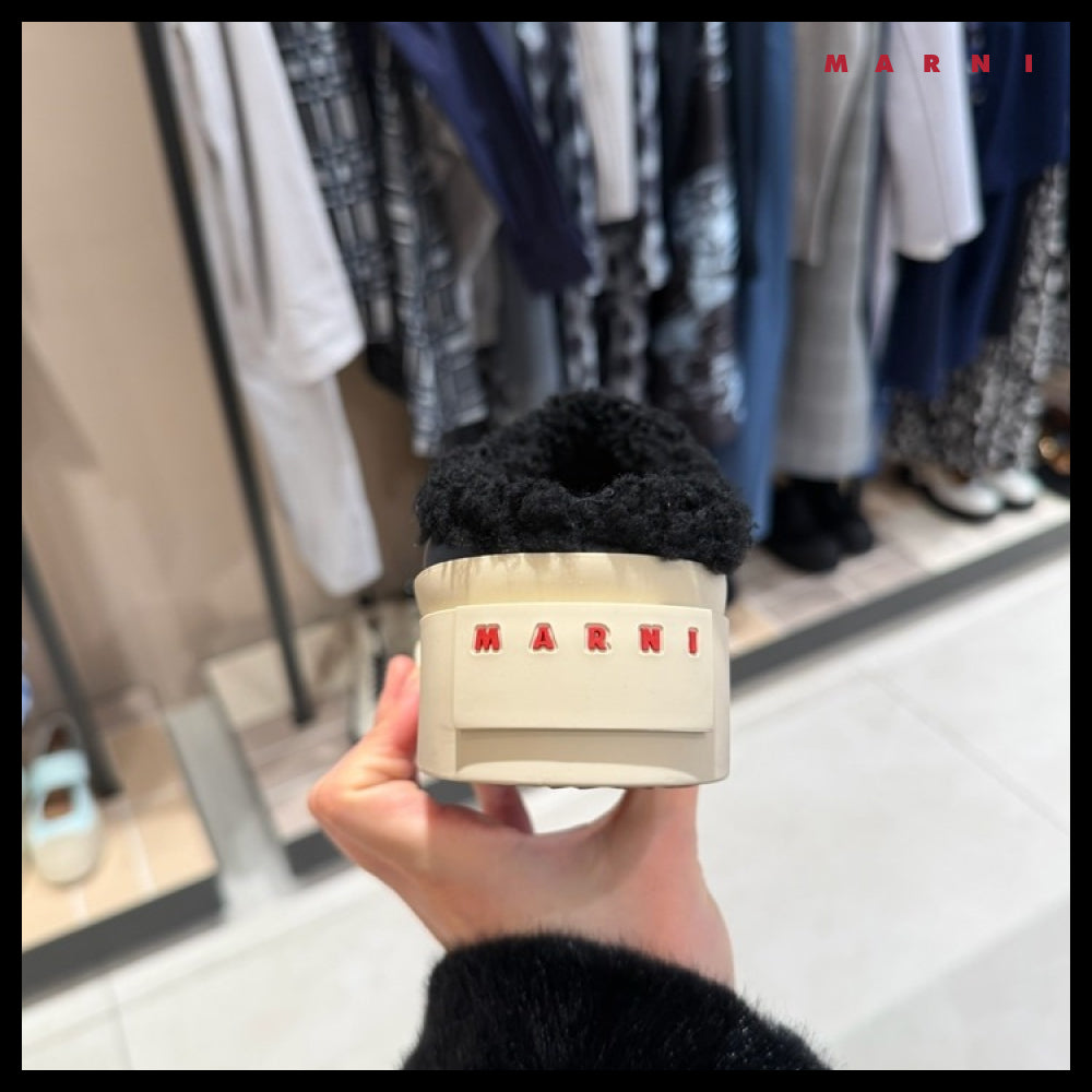【Marni】PABLO Shearling Leather Women’s MuleSneakers Black