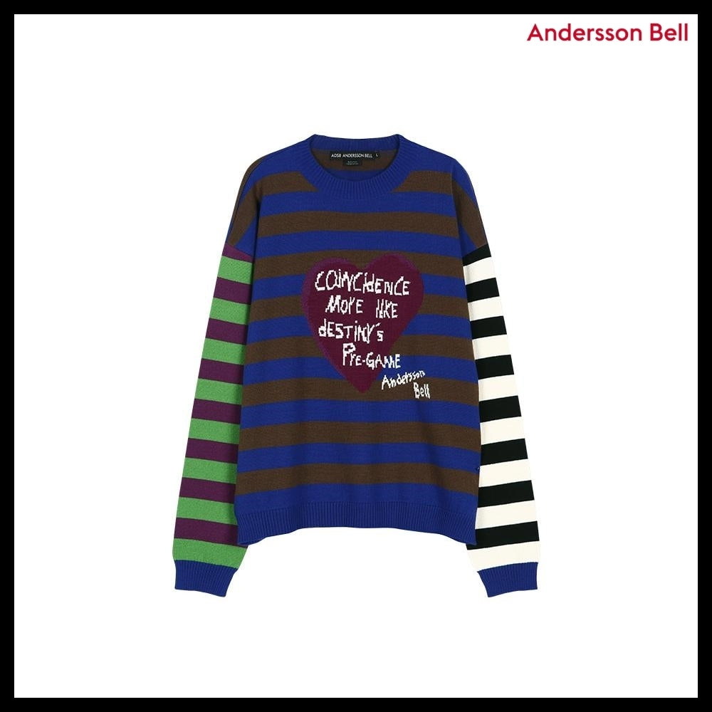 【ANDERSSON BELL】Boys Heart Message Crew-Neck Sweater