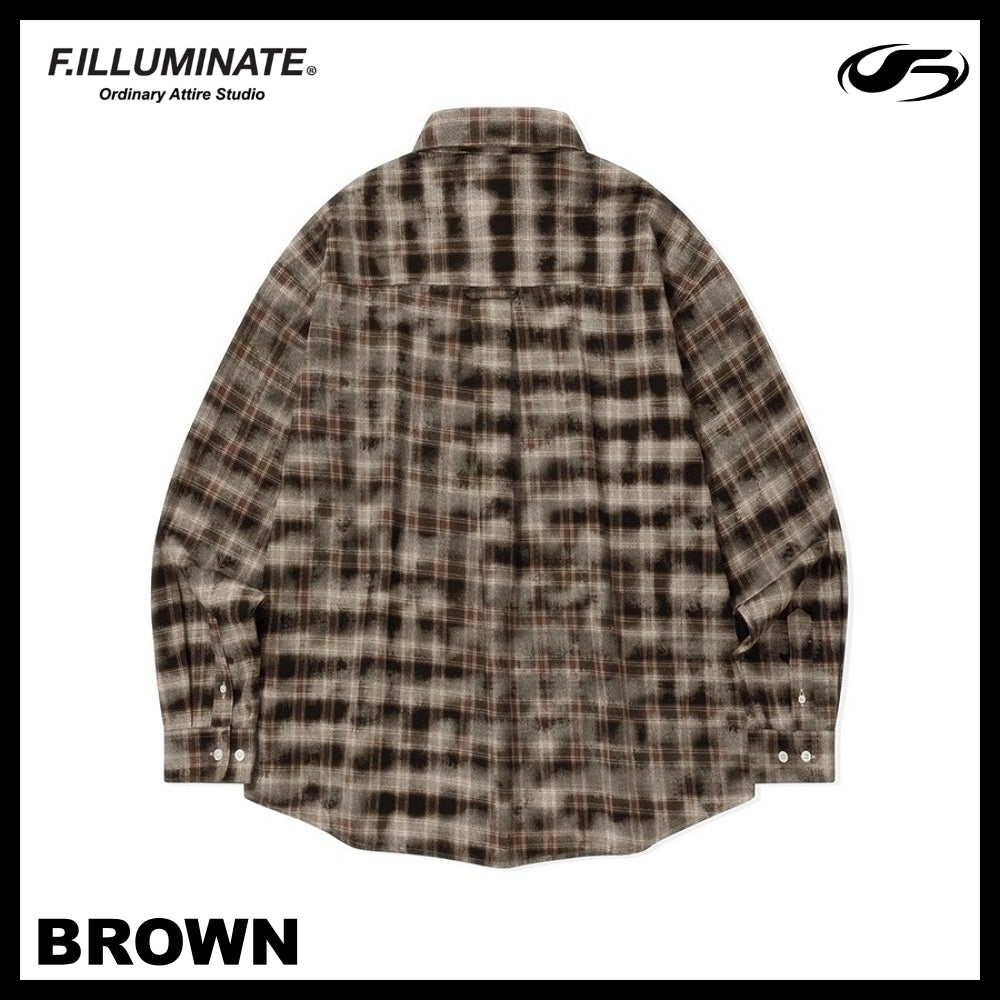 【FILLUMINATE】OVERFIT DAMAGE WASHED CHECK SHIRT 2COLOR