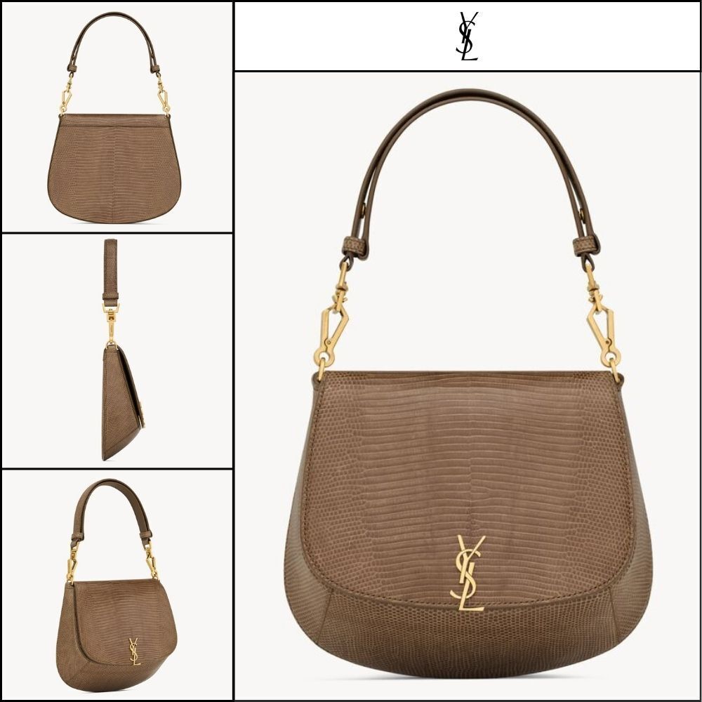 【Saint Laurent】Mini Lizard Leather VOLTAIRE Top Handle Bag