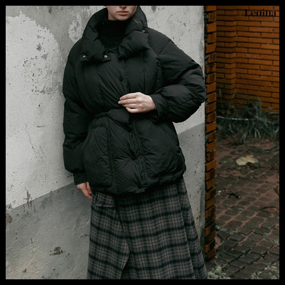 【LENINA】Jade Stand Collar Down Padding 2 Colors