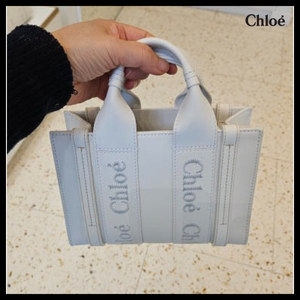 【Chloe】Woody Small Tote Bag White