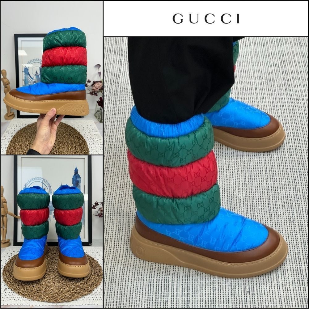【GUCCI】Chunky GG Logo Nylon Padded Snow Boots Multi