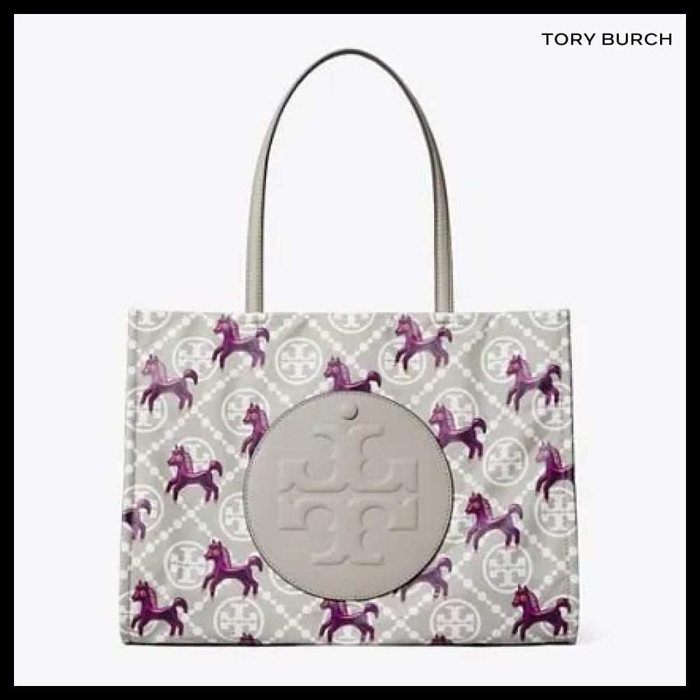【Tory Burch】Ella Horse Nylon Small Tote Multi