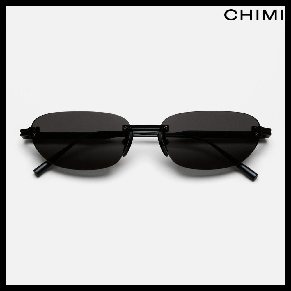 ◆CHIMI◆ リムレス オーバル ブラック サングラス おしゃれ