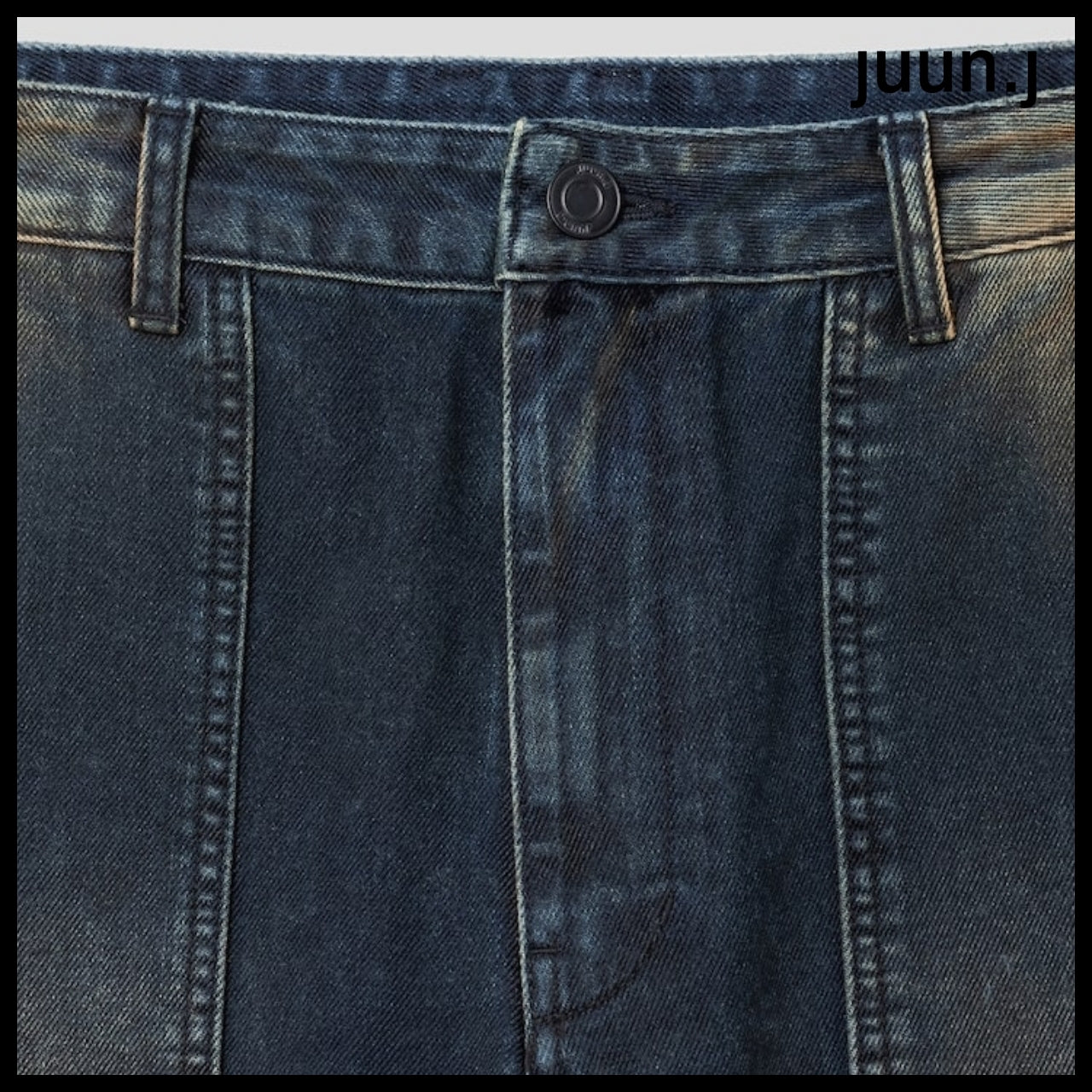 【JUUN.J】CORE Velvet Denim Zipper Detail Trucker Navy