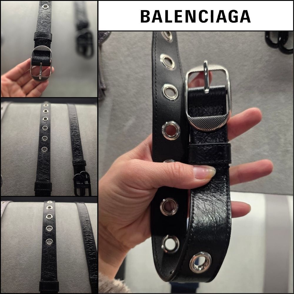 【BALENCIAGA】Le Cagole Belt in Black Silver