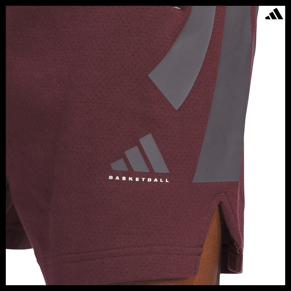 【ADIDAS】 Basketball Spacer Shorts Aurora Ruby