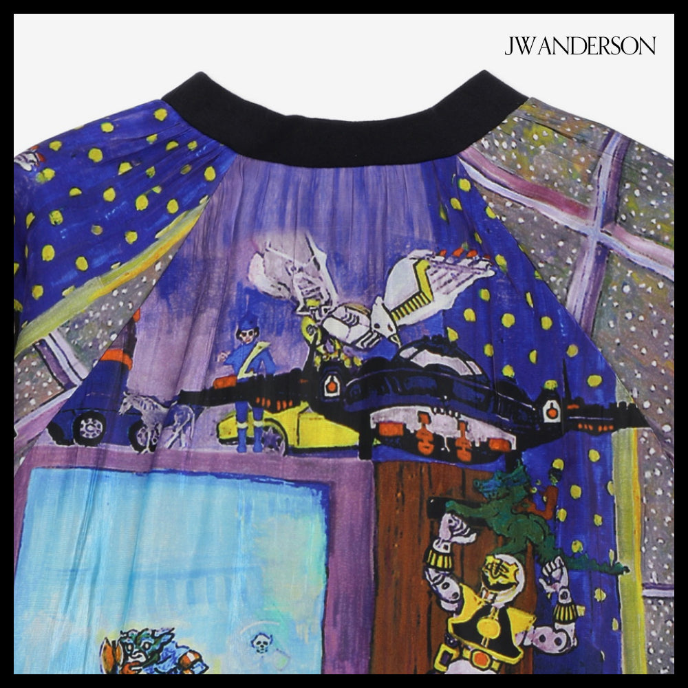 【J W ANDERSON】Printed Layered Sweatshirt Blue