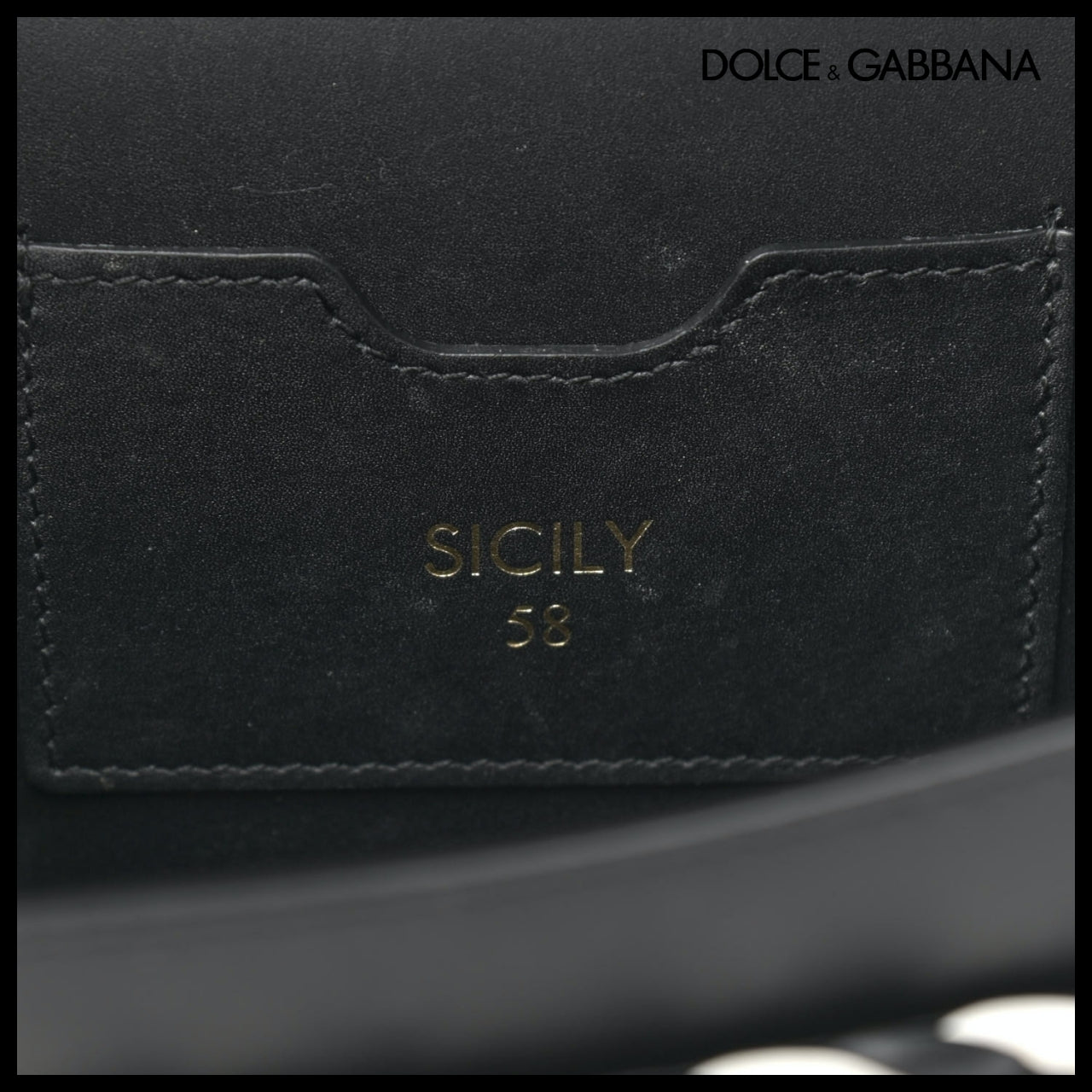 【Dolce & Gabbana】M Sicily 58 Bag Woven Bappa Black White