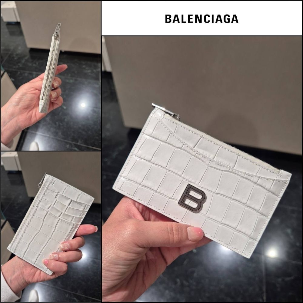 【BALENCIAGA】Hourglass Long Coin & Card Holder White