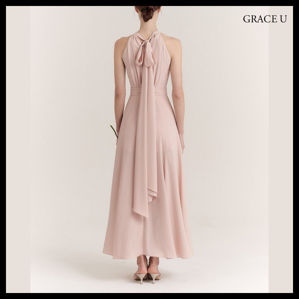 【GRACE U】Isabel Halter-Neck One-Piece 3 Colors