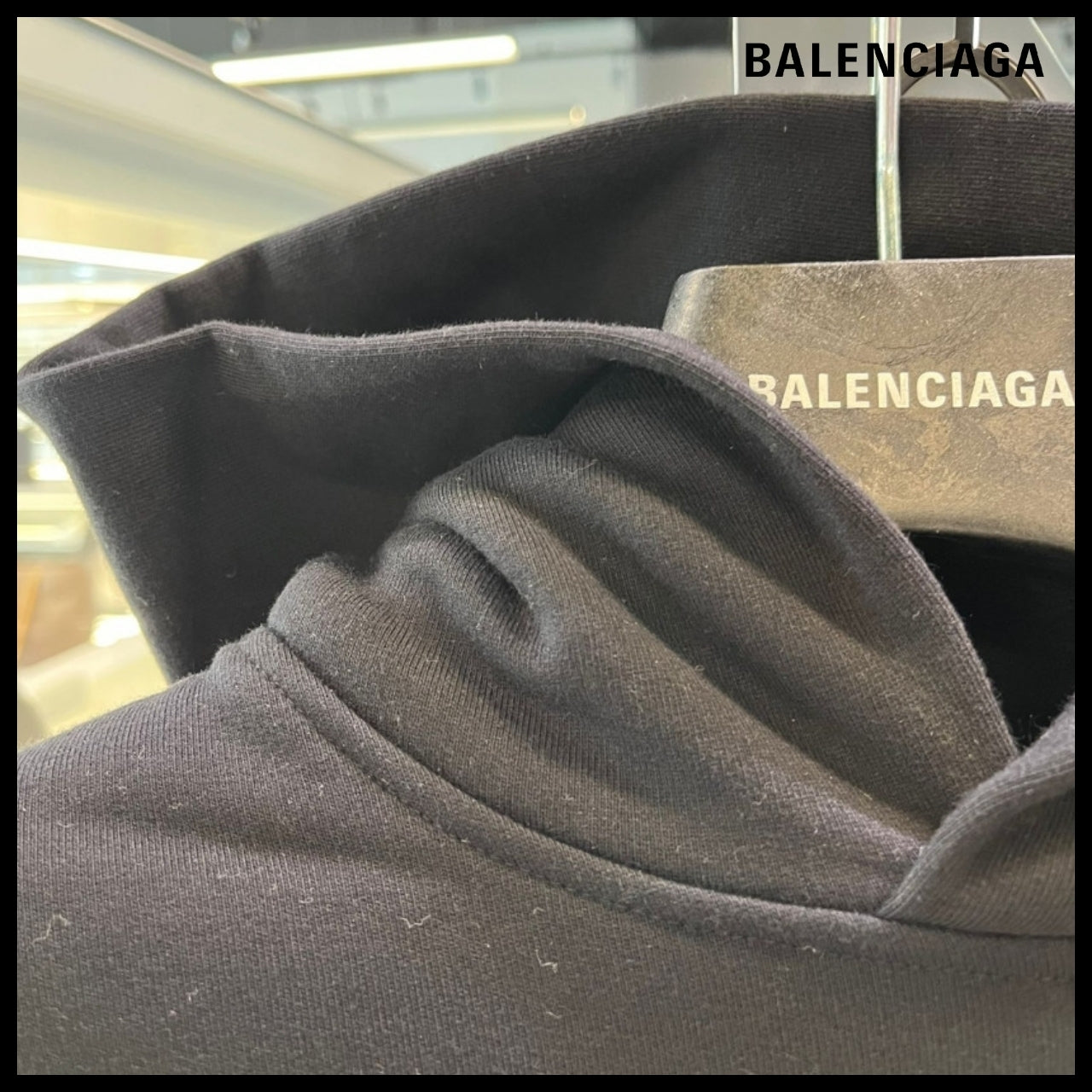 【BALENCIAGA】Tab Hoodie Small Fit Black