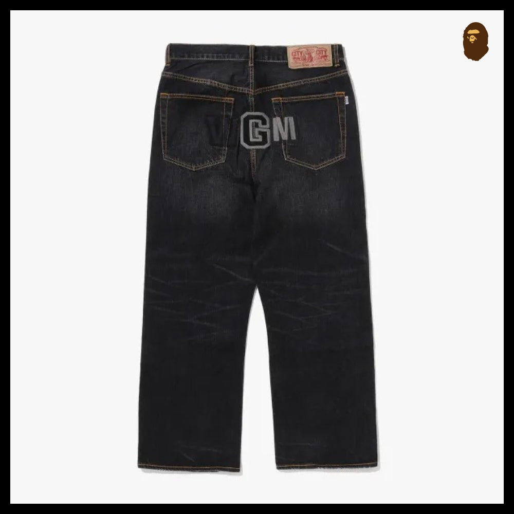 【A BATHING APE】Shark Relaxed Fit Denim Pants M INDIGO