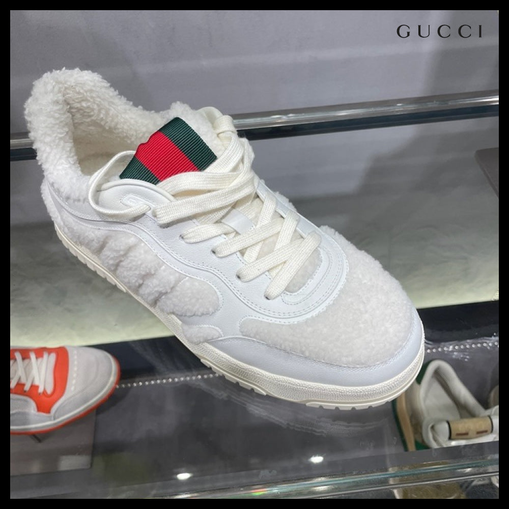 【GUCCI】Re-Web Fur Women’s Sneakers White