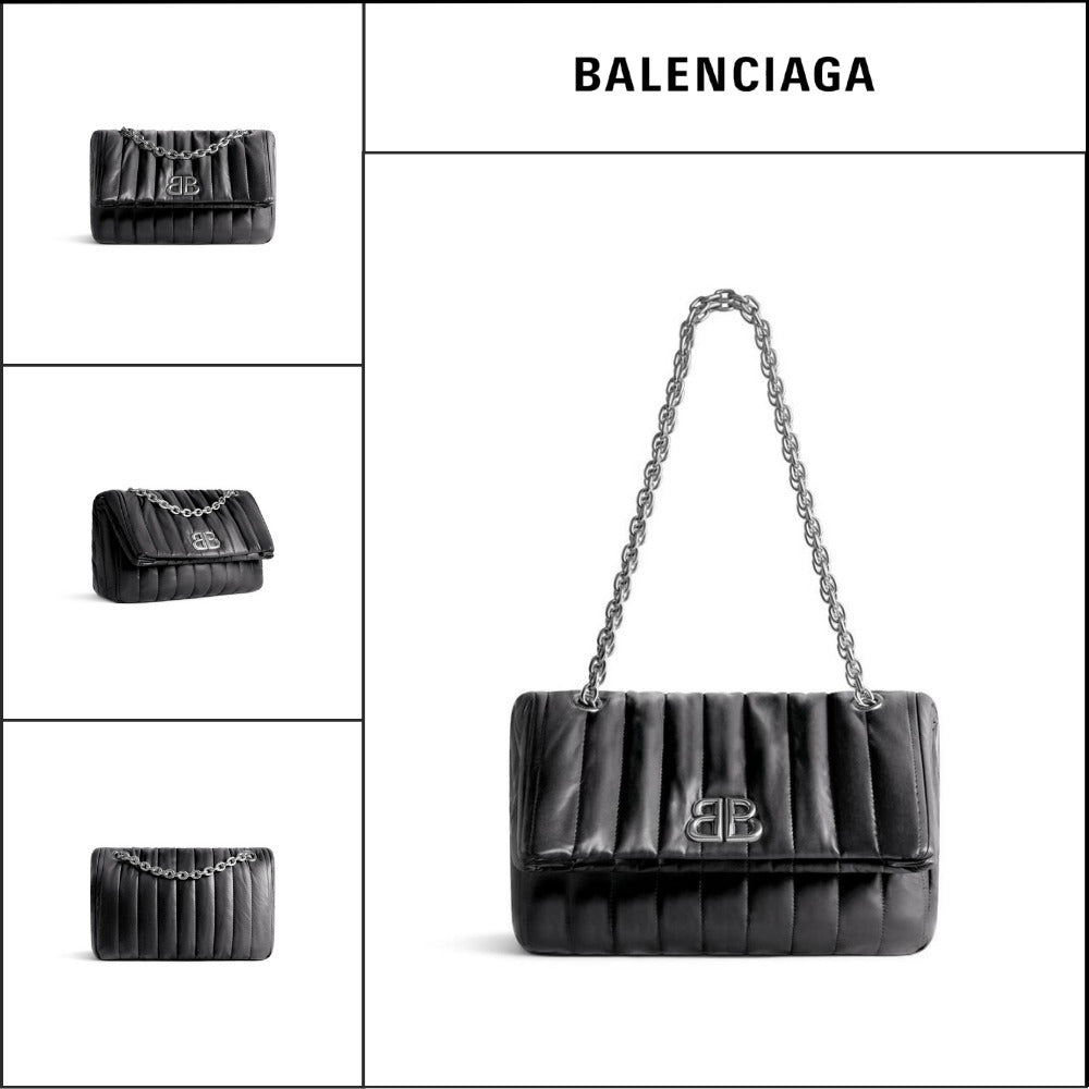 【BALENCIAGA】Monaco Small Chain Bag Quilted Black
