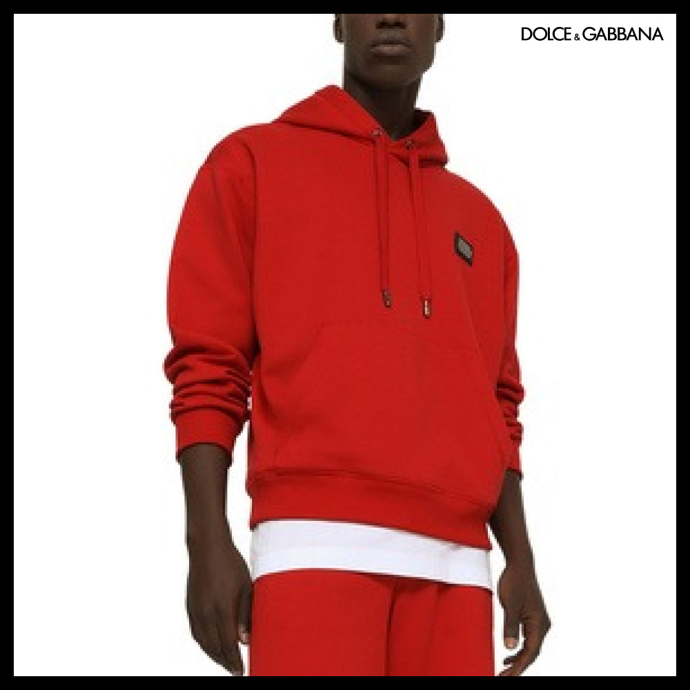 【Dolce & Gabbana】JERSEY HOODIE WITH BRANDED TAG