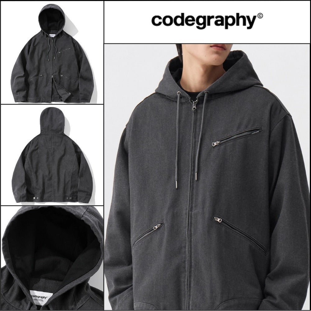 【codegraphy】ヴィンテージウォッシュドフードワークジャケット