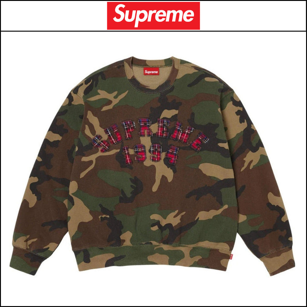 【Supreme】Plaid Arc Crewneck Woodland Camo 26SS