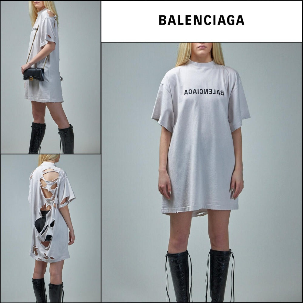 【BALENCIAGA 】Mirror Logo Oversized T-Shirt