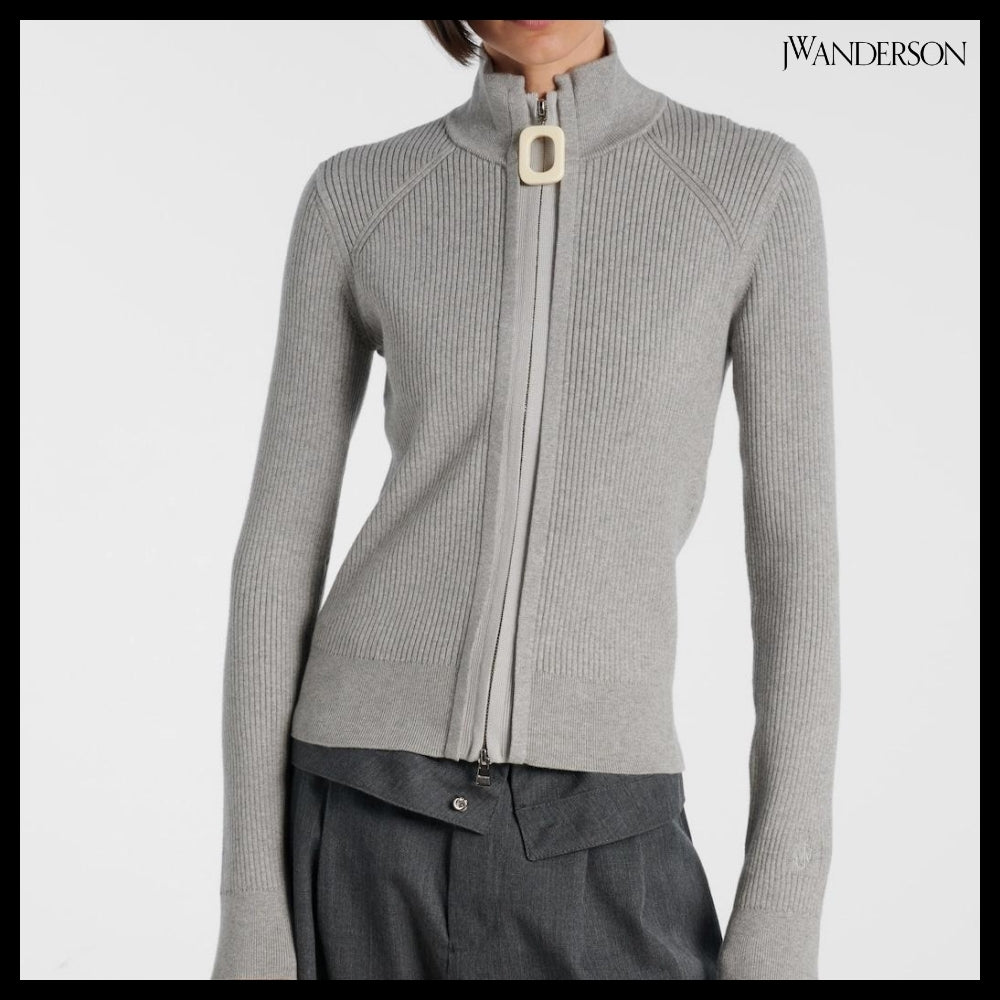 【JW Anderson】Embroidered cotton-blend cardigan