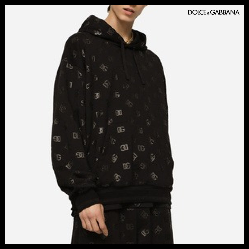 【Dolce & Gabbana】JERSEY HOODIE WITH DG PRINT