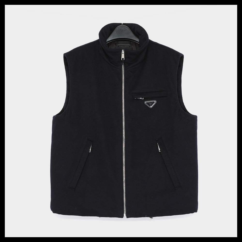 【PRADA】Triangle logo cashmere padded vest