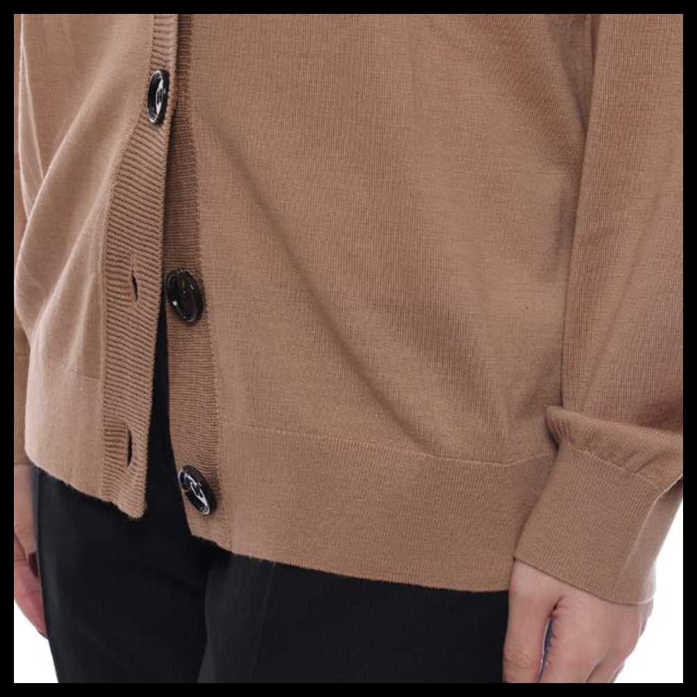【BURBERRY】DORNOCH Elbow Patch Women’s Wool Cardigan