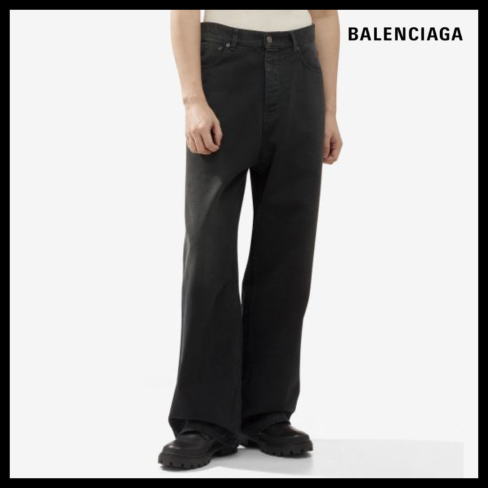 【BALENCIAGA】Baggy Soft Denim Pants Faded Black