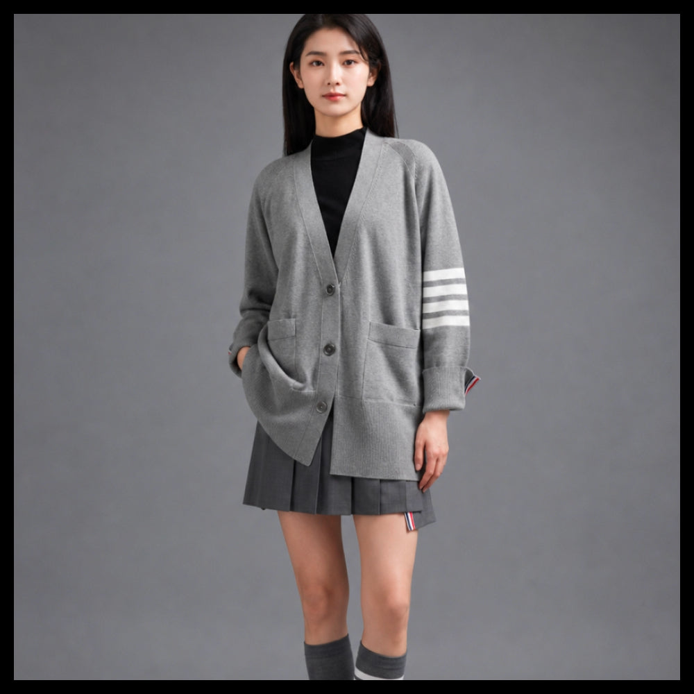 【Thom Browne】Jersey Stitch Cotton 4-Bar Exaggerated Fit