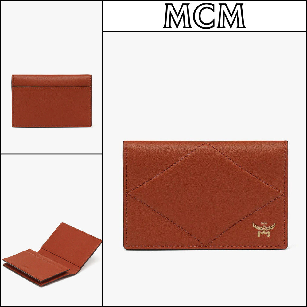 【MCM】Spanish calf leather diamond card case