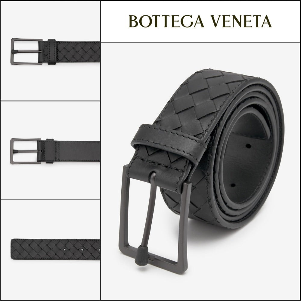 【BOTTEGA VENETA】Intrecciato Belt Black