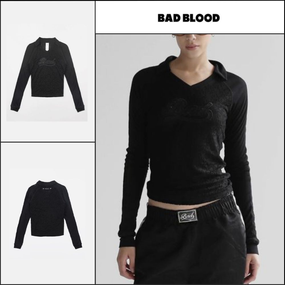 【BADBLOOD】Selena Lace Polo Top Black