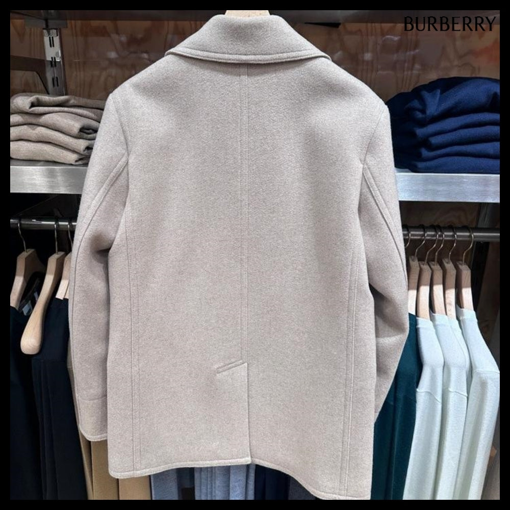 【Burberry】New ERROL Internal EKD Wool Nylon Short Peacoat