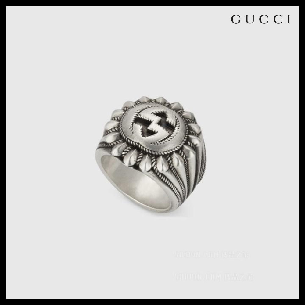 【GUCCI】G SUN FLOWER Sunflower Interlocking Sterling Ring