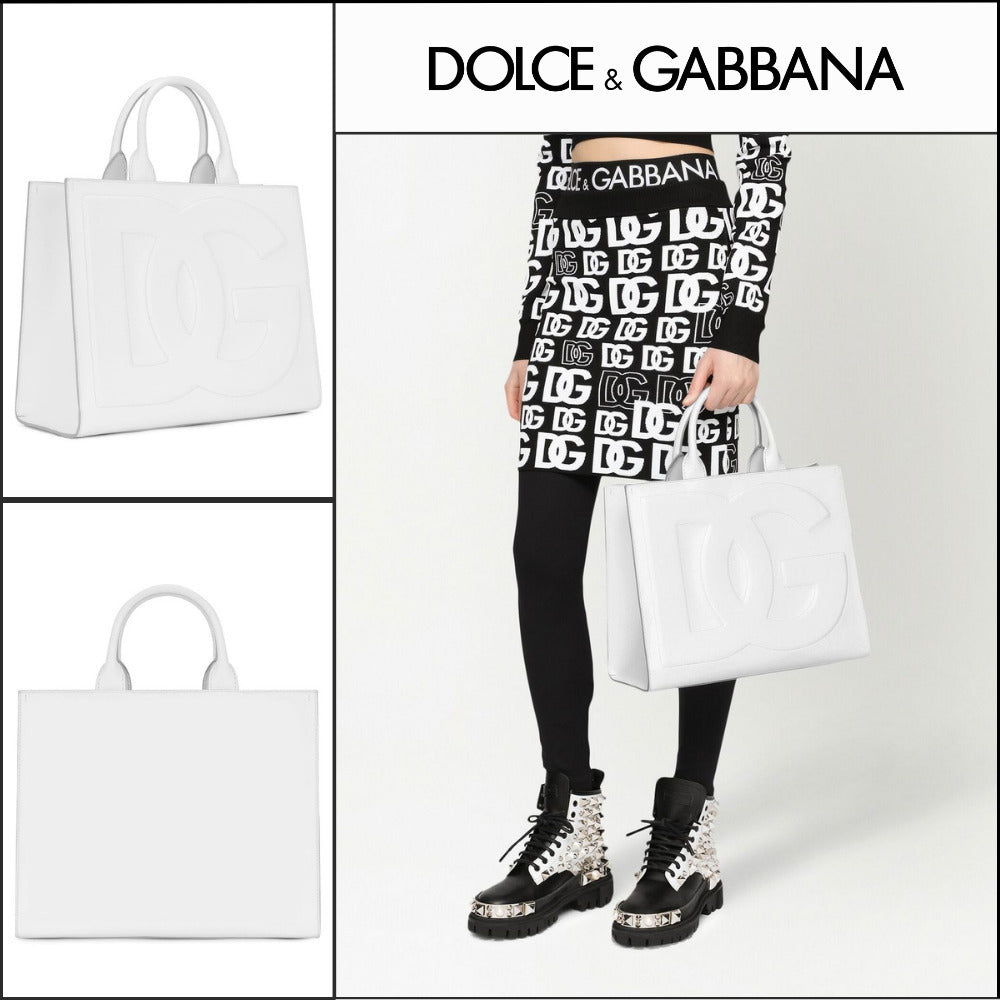 【Dolce & Gabbana】White Handbag in Smooth Leather