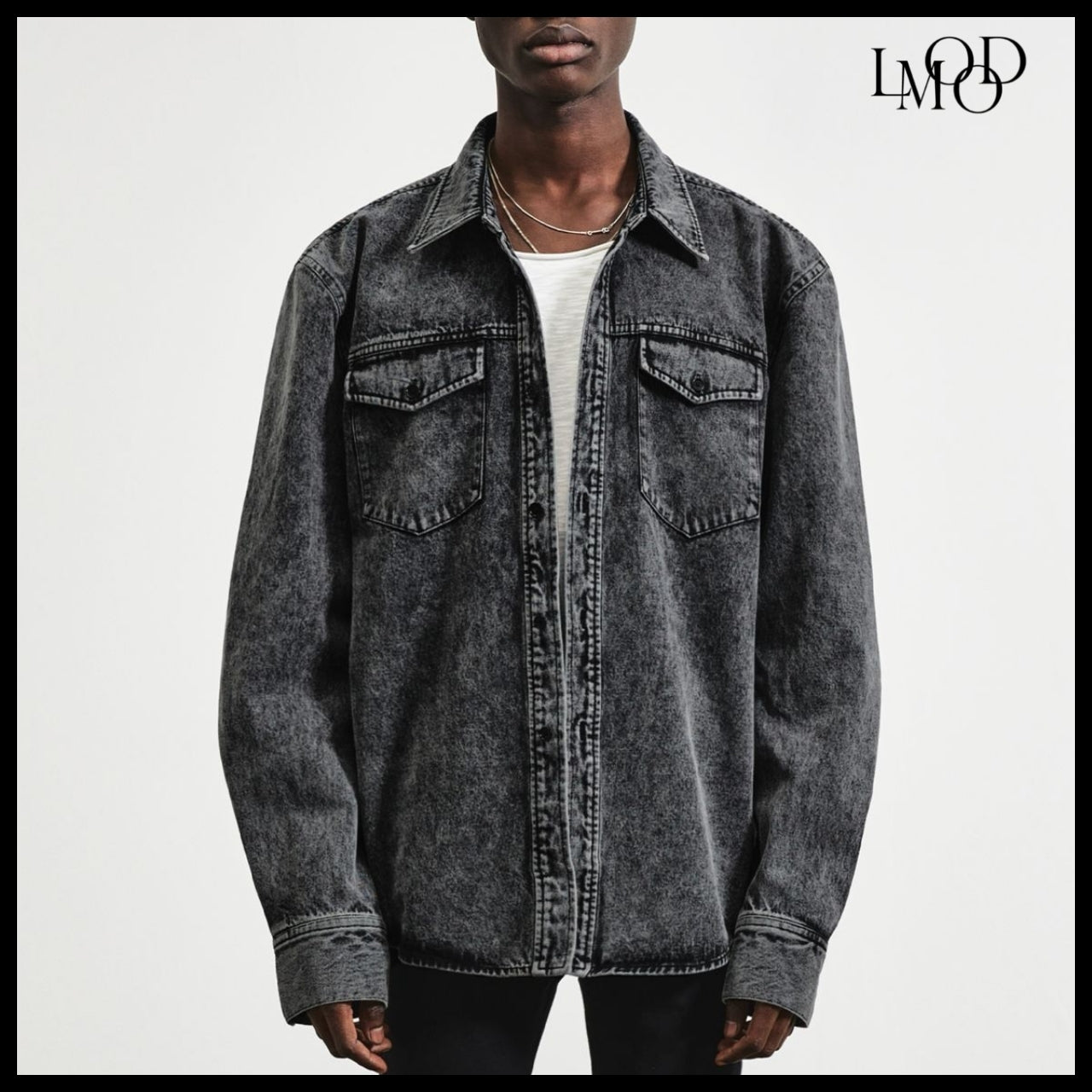 【LMOOD】ARMOR DENIM SHIRT  PEPPER BLACK