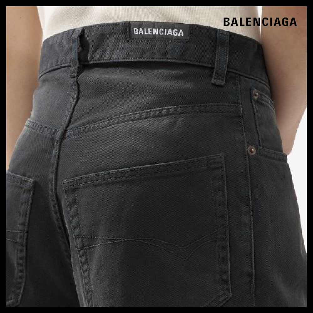 【BALENCIAGA】Baggy Soft Denim Pants Faded Black