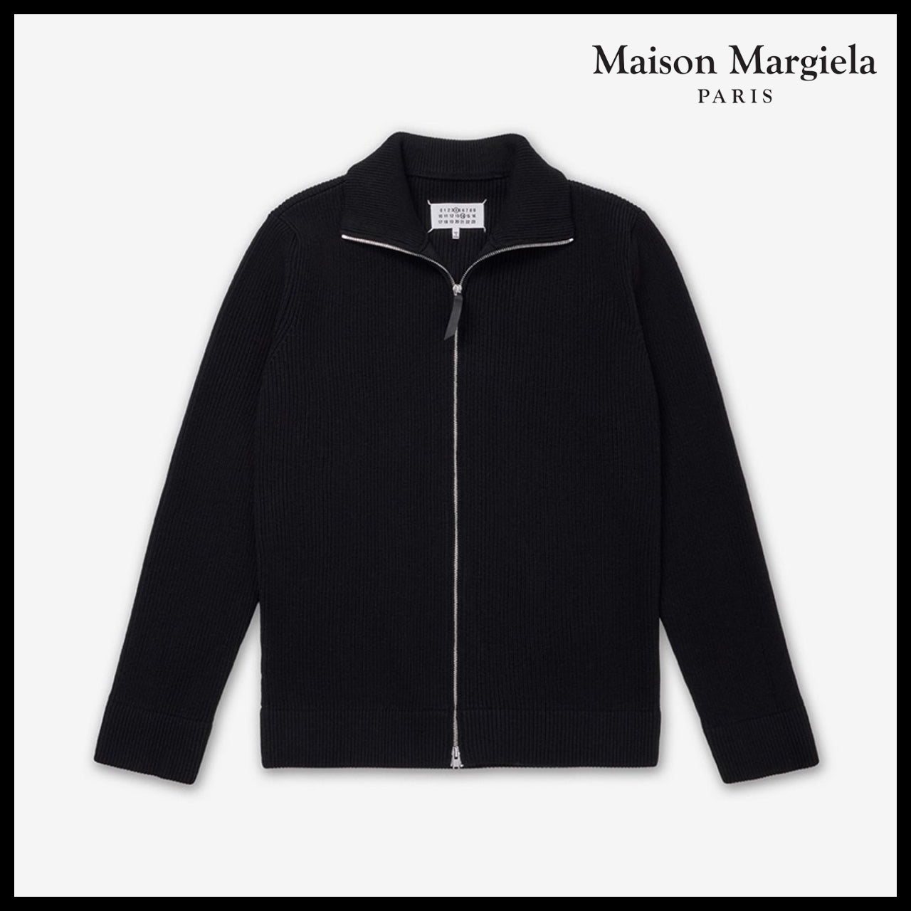 【Maison Margiela】Full Zip Stitch Cardigan Black
