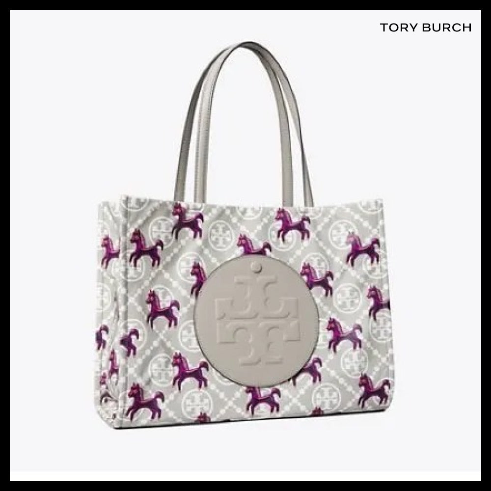 【Tory Burch】Ella Horse Nylon Small Tote Multi
