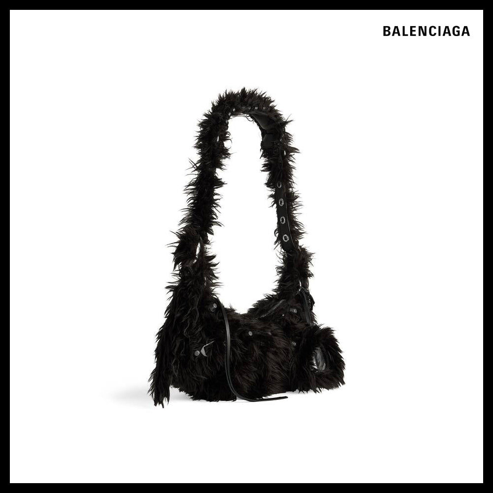 【BALENCIAGA】Le Cagole XS Shoulder Bag Fake Fur in Black
