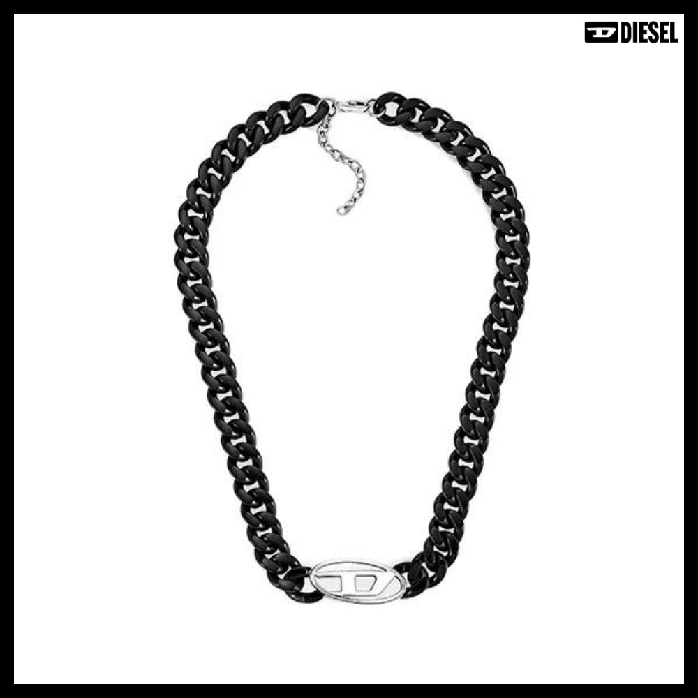 【DIESEL】Oval D Logo Chain Necklace