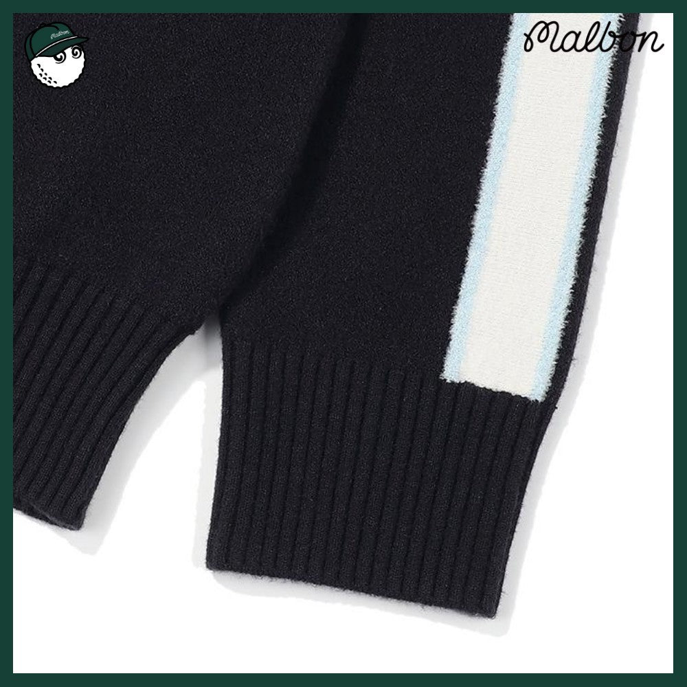 【MALBON GOLF】 SLEEVE CONTRAST COLLARED TOP WOMAN 2COLORS
