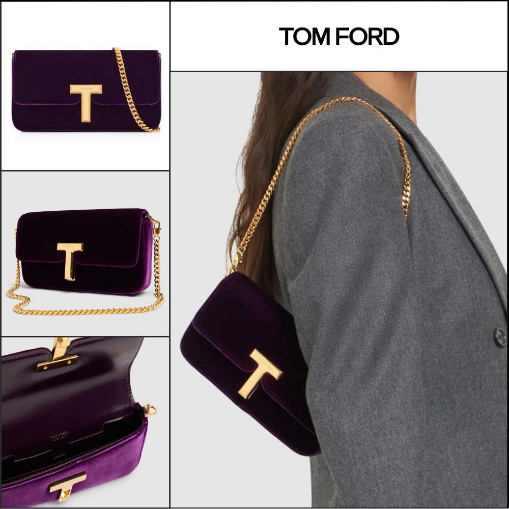 【TOM FORD】VELVET WALLIS CLUTCH BAG